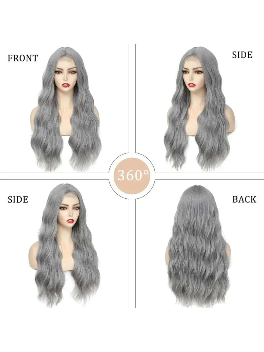 Long Silver Wavy Wig - 26